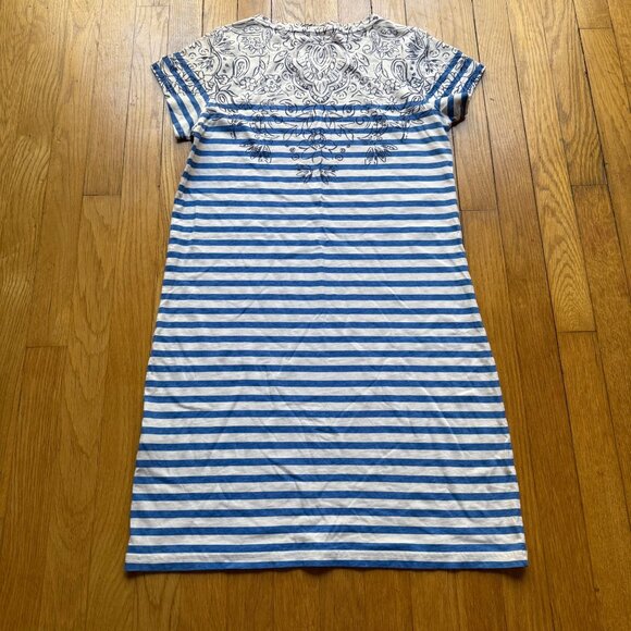 Vineyard Vines Size XS Blue & White Striped Scarf Print T-Shirt Mini Dress - Picture 16 of 16